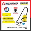 Hardwaremart-26 KARCHER WD3 WET & DRY MULTIPURPOSE VACUUM CLEANER (1000W/17L)