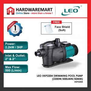 LEO XKP2204 SWIMMING POOL PUMP Pam Air Kolam Renang [1 PHASE] (2200W/500LMIN/50MM)