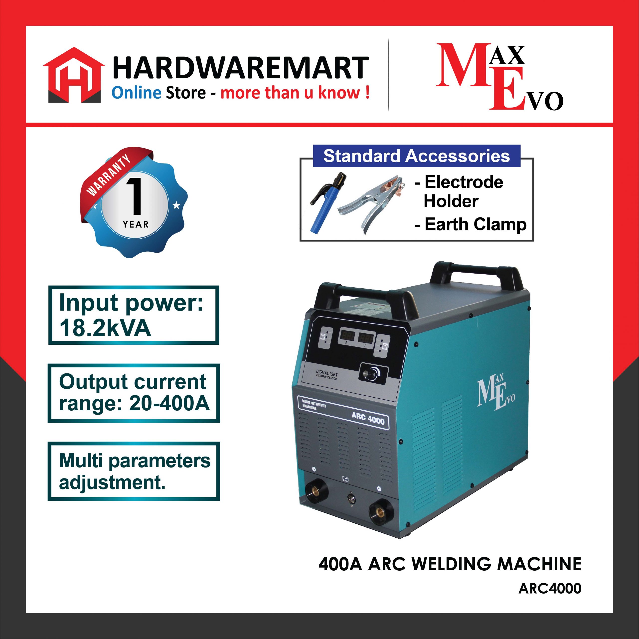 Hardwaremart MAXEVO templates-03 MAXEVO ARC4000 400A ARC WELDING MACHINE