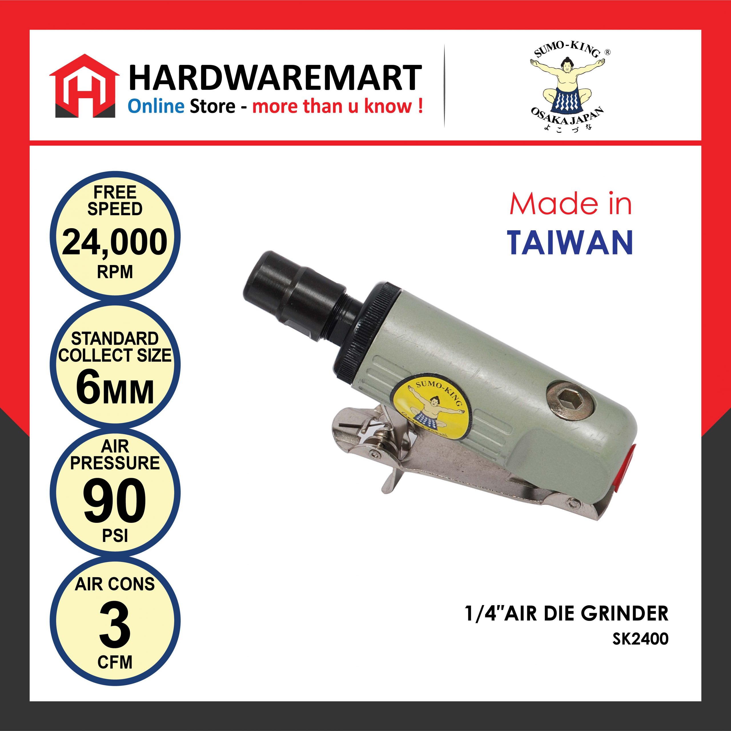 Hardwaremart SUMOKING template-12 SUMO KING 1/4"AIR DIE GRINDER SK2400