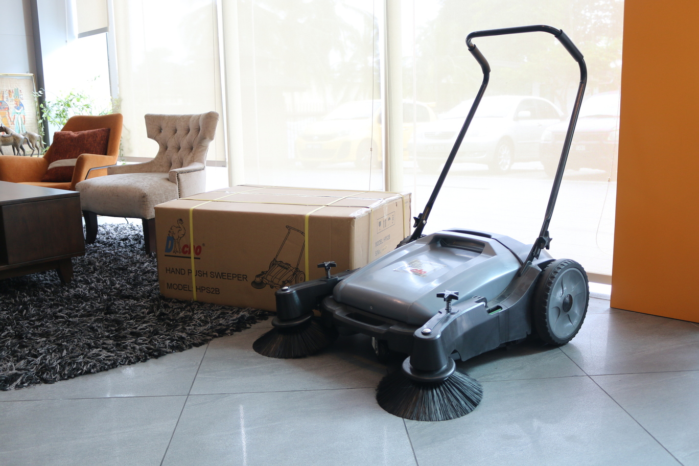 Hardwaremart DACHO template-21 Dacho 40L Hand Push Sweeper Manual Dried Leave Industrial Factory Use Broom penyapu tolak tangan