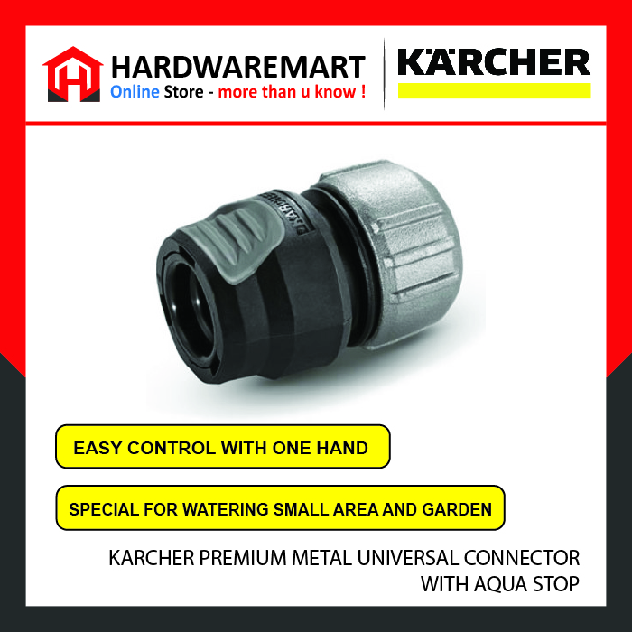 KARCHER PREMIUM METAL UNIVERSAL CONNECTOR-01 KARCHER PREMIUM METAL UNIVERSAL CONNECTOR WITH AQUA STOP