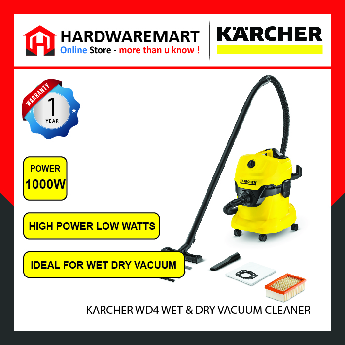 KWD4-01 KARCHER WD4 WET & DRY MULTIPURPOSE VACUUM CLEANER (1000W/20L)