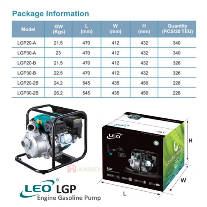 LGP30A_pdf_1761117446.jpg LEO LGP30-A PETROL ENGINE WATER PUMP Pam Air Enjin Kilang (6.5HP/1000LMIN/75MM)