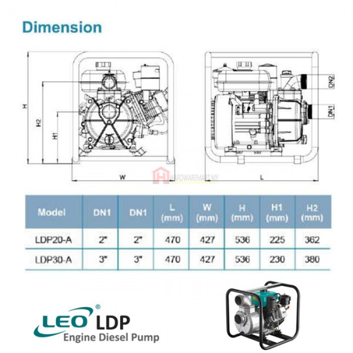 LDP30_A_pdf_1761113370.jpg LEO LDP30-A DIESEL ENGINE WATER PUMP Pam Air Enjin Kilang (5.4HP/917LMIN/75MM)