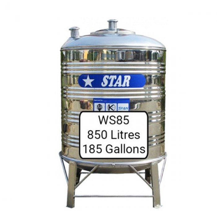 Hardwaremart STAR template-14 STAR WS85 STAINLESS STEEL WATER TANK (850L/185GAL)