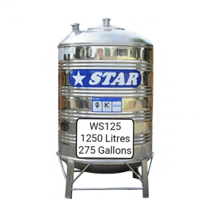 Hardwaremart STAR template-23 STAR WS125 STAINLESS STEEL WATER TANK (1250L/275GAL)