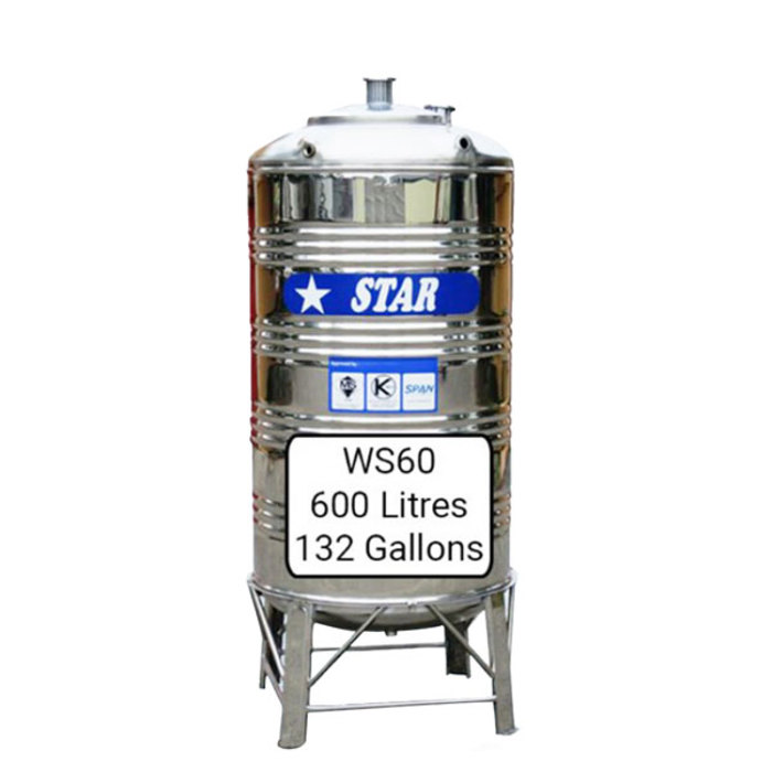 Hardwaremart STAR template-08 STAR WS60 STAINLESS STEEL WATER TANK (600L/132GAL)