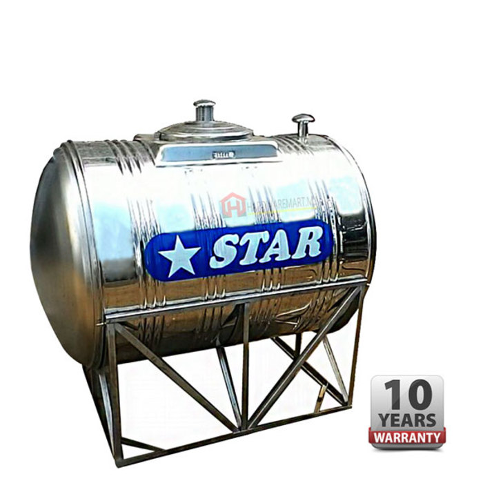 Hardwaremart STAR template-24 STAR HS85 STAINLESS STEEL WATER TANK HORIZONTAL WITH STAND (850L/187GAL)