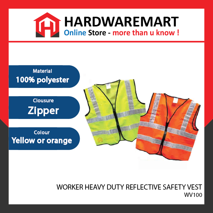other-01 WORKER WV100 HEAVY DUTY REFLECTIVE SAFETY VEST (BUY 10 GET 1 FREE)