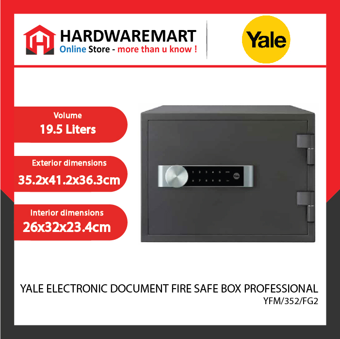 yale-04 YALE YFM/352/FG2 ELECTRONIC DOCUMENT FIRE SAFE BOX PROFESSIONAL (MEDIUM)