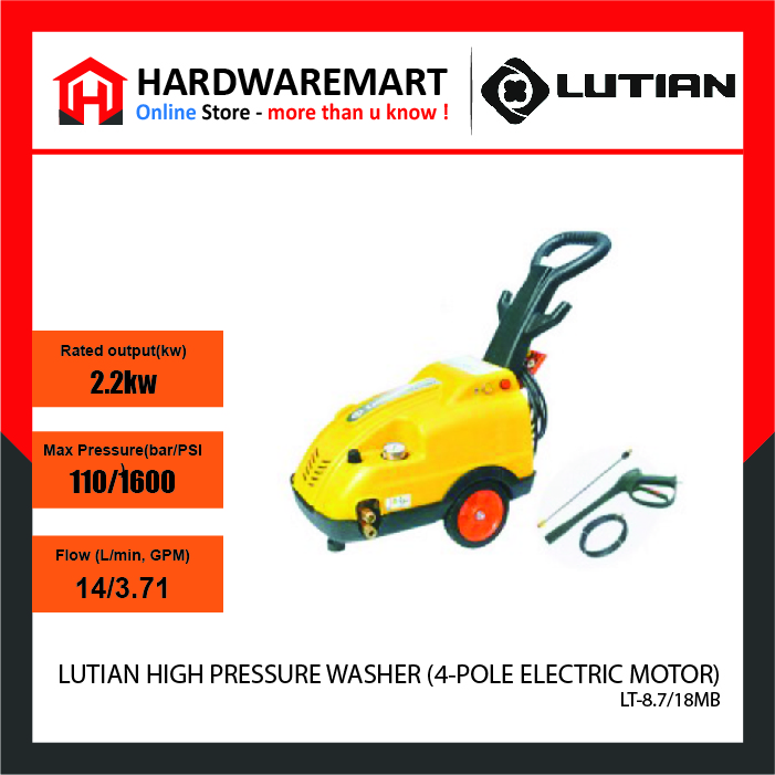 Lutian template-07 LUTIAN HIGH PRESSURE WASHER (4-POLE ELECTRIC MOTOR) (LT-8.7/18MB)