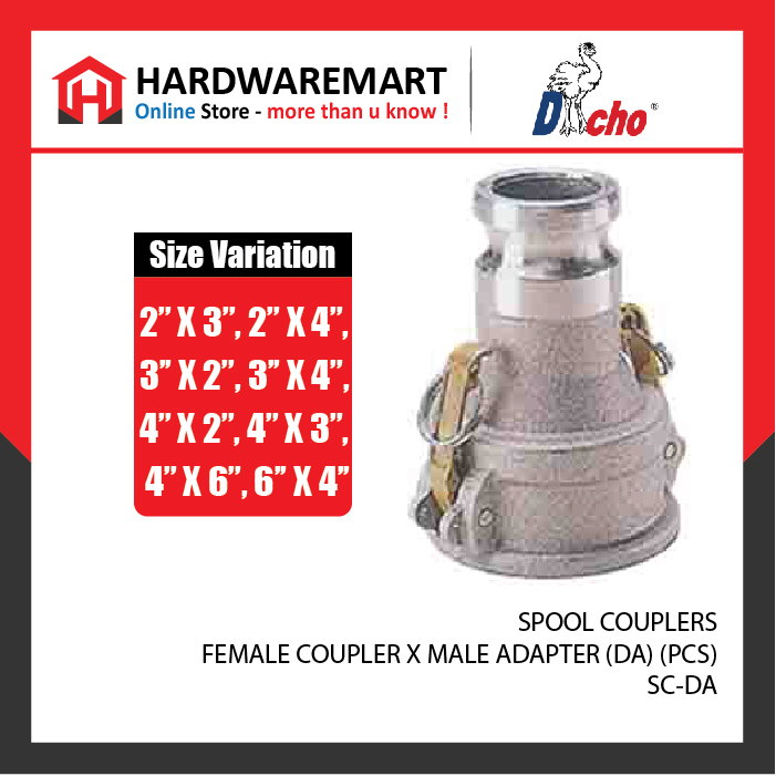 CJM 5-39 SPOOL COUPLERS - FEMALE COUPLER X MALE ADAPTER (DA) (PCS)