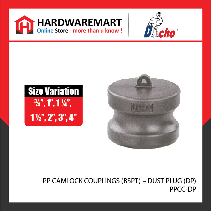 samsung template-02 PP CAMLOCK COUPLINGS (BSPT) - DUST PLUG (DP) (PCS)