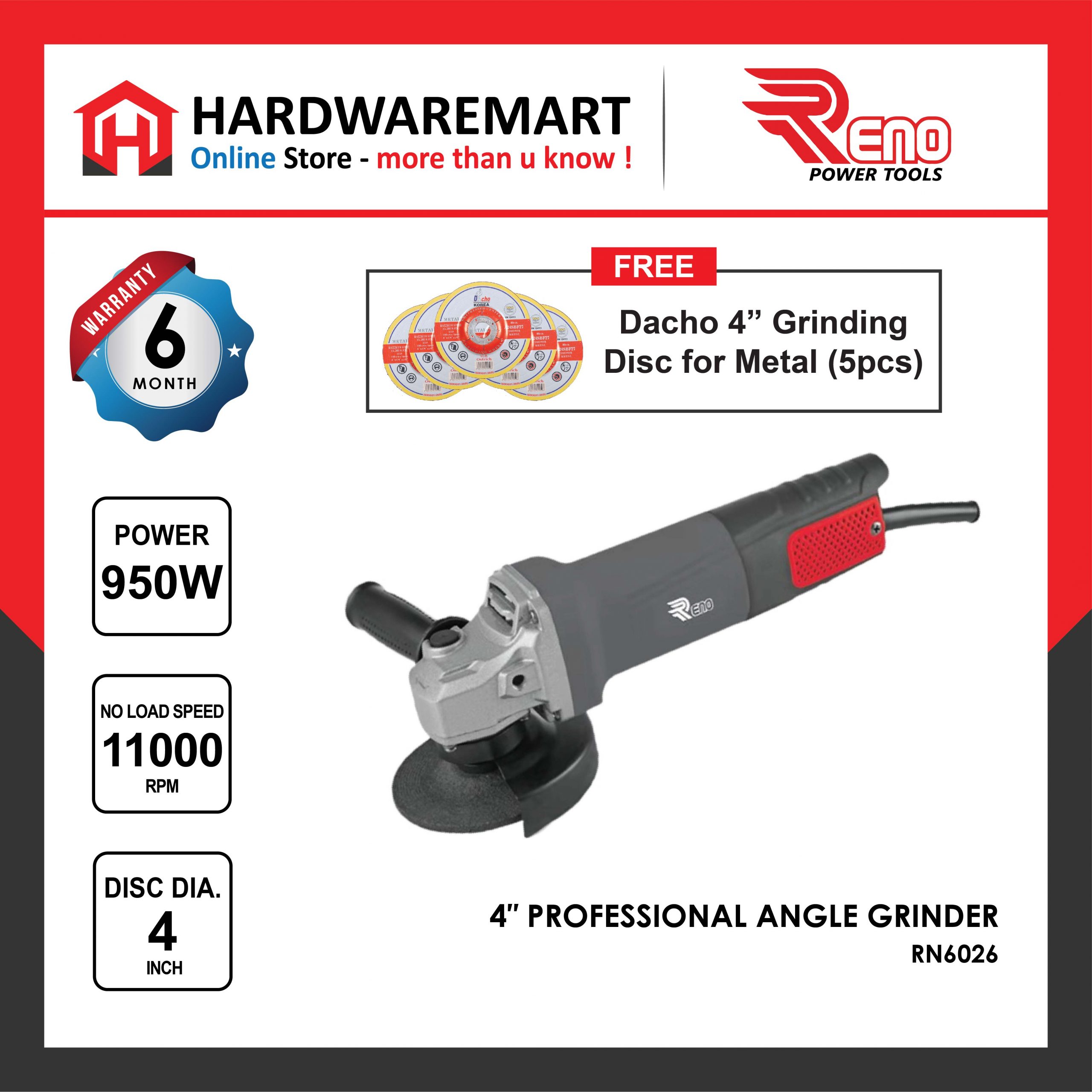 Hardwaremart RENO templatess-11 RENO Electric Rotary Hammer Drill Concrete SDS-PLUS mesin gerudi elektrik dinding 墙壁电钻 1100W