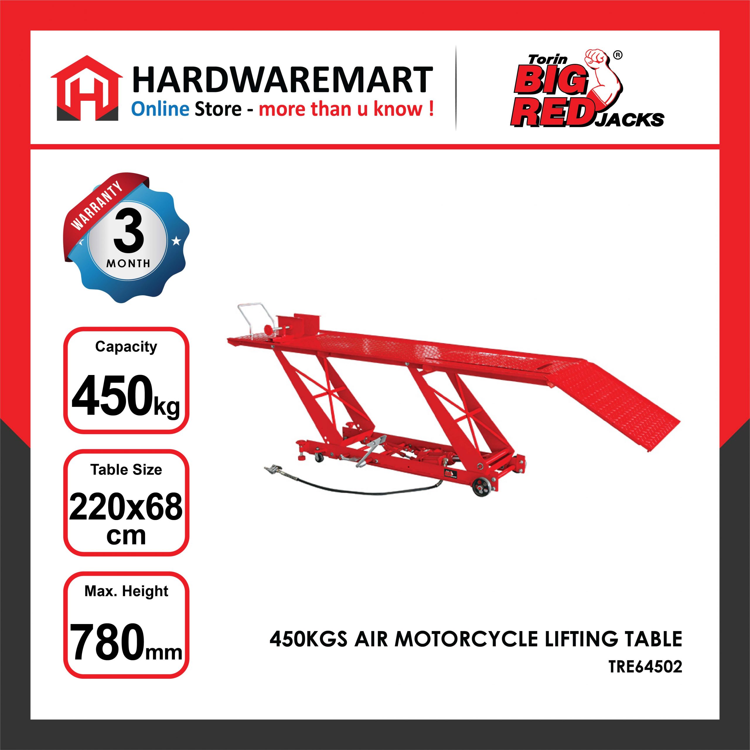Hardwaremart Bigred template-29 BIGRED 450KGS AIR MOTORCYCLE LIFTING TABLE Hydraulic Lift Repair meja mengangkat lif motor