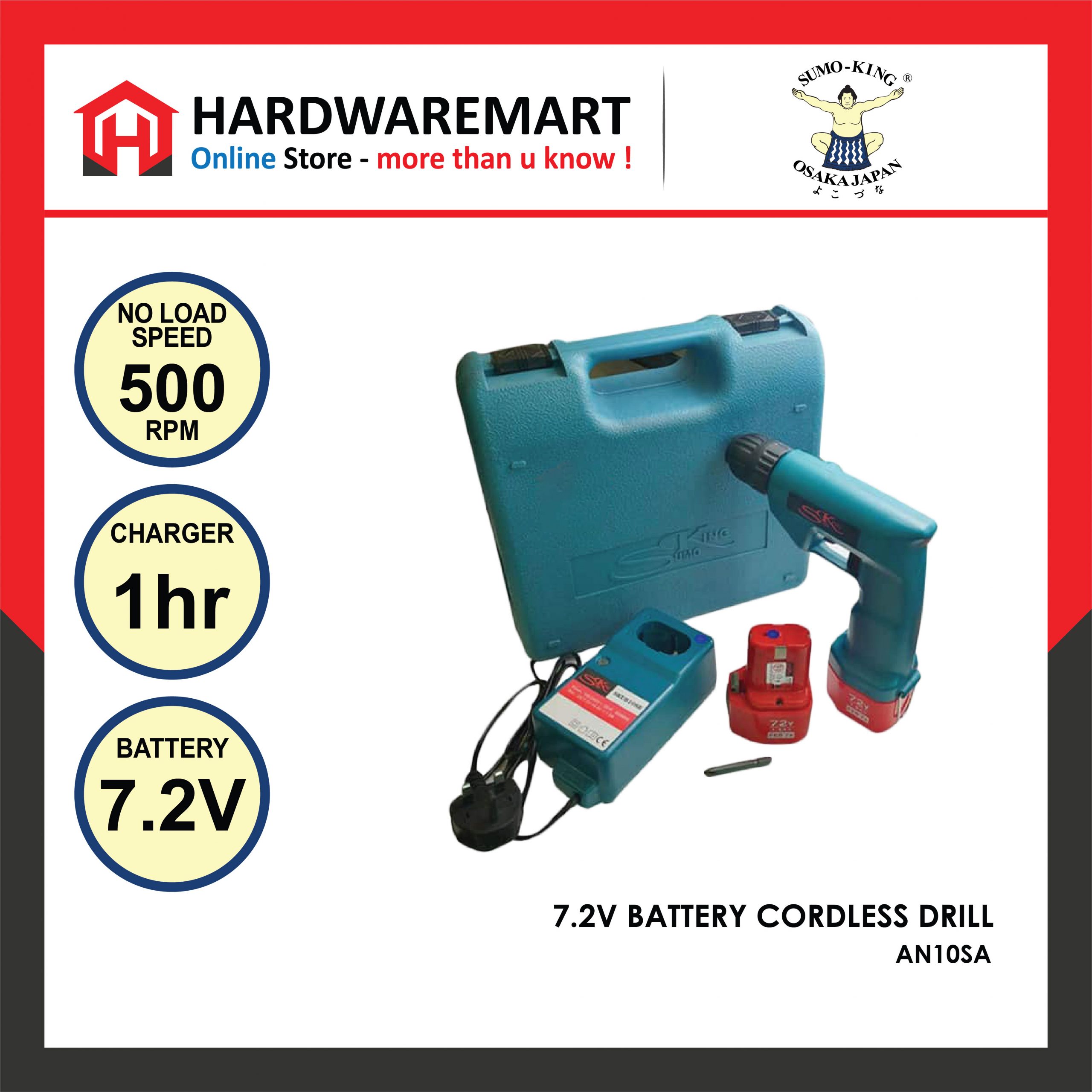 Hardwaremart SUMOKING template 2-27 SUMO KING 7.2V BATTERY CORDLESS DRILL