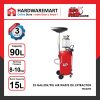 Hardwaremart Bigred template-20 BIGRED 23 GALLON/90L Portable Oil Waste Drain Tank Air Operated Drainer Heavy Duty Oil Extractor Adjustable Height