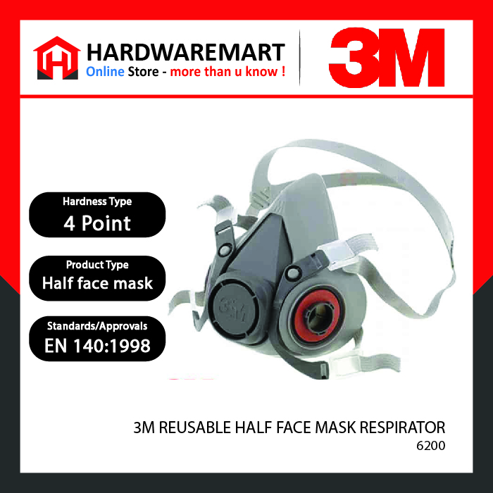 Hardwaremart-template-01-1 3M 6200 REUSABLE HALF FACE MASK RESPIRATOR