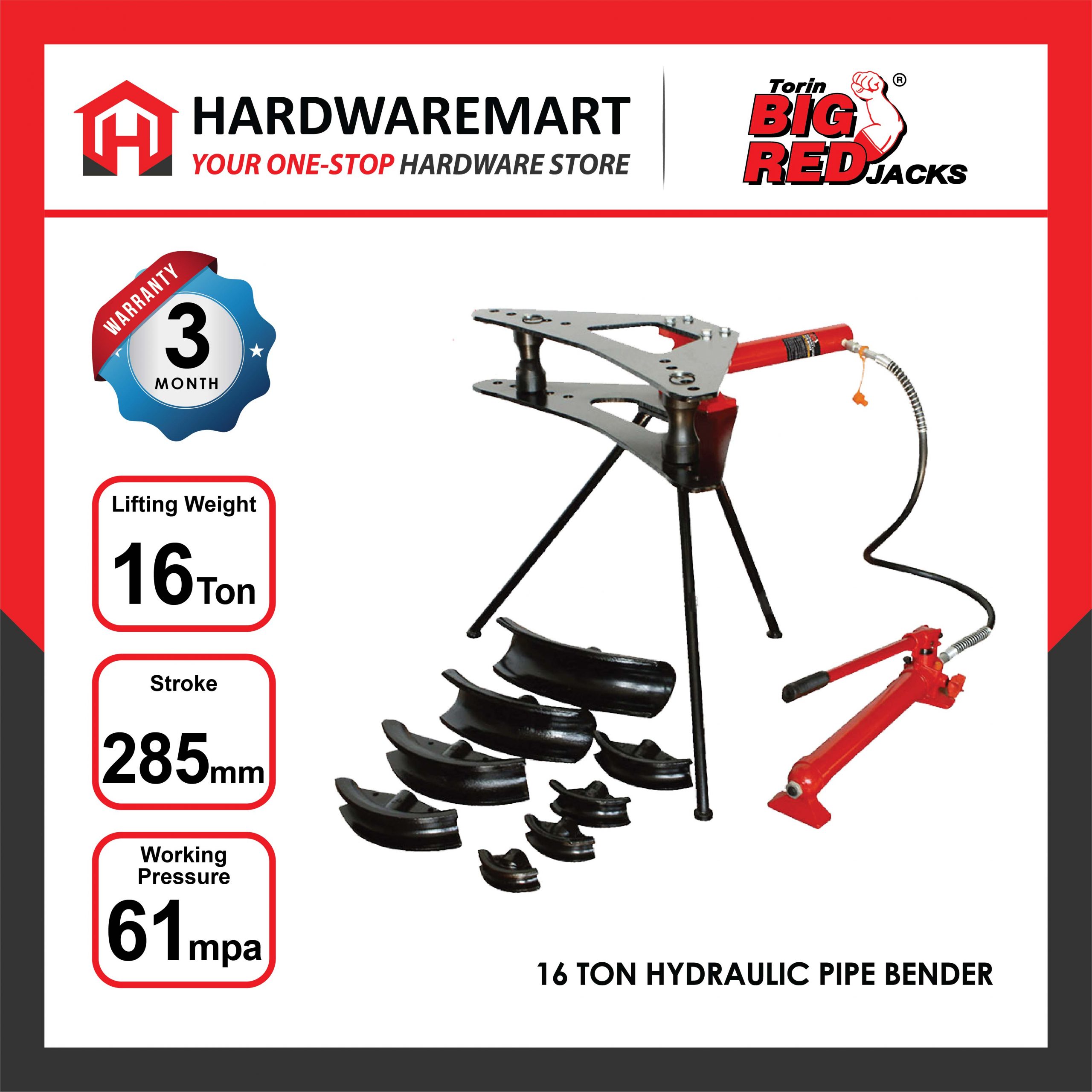 Hardwaremart Bigred template-42 BIGRED 16 TON HYDRAULIC PIPE BENDER BRPB16T