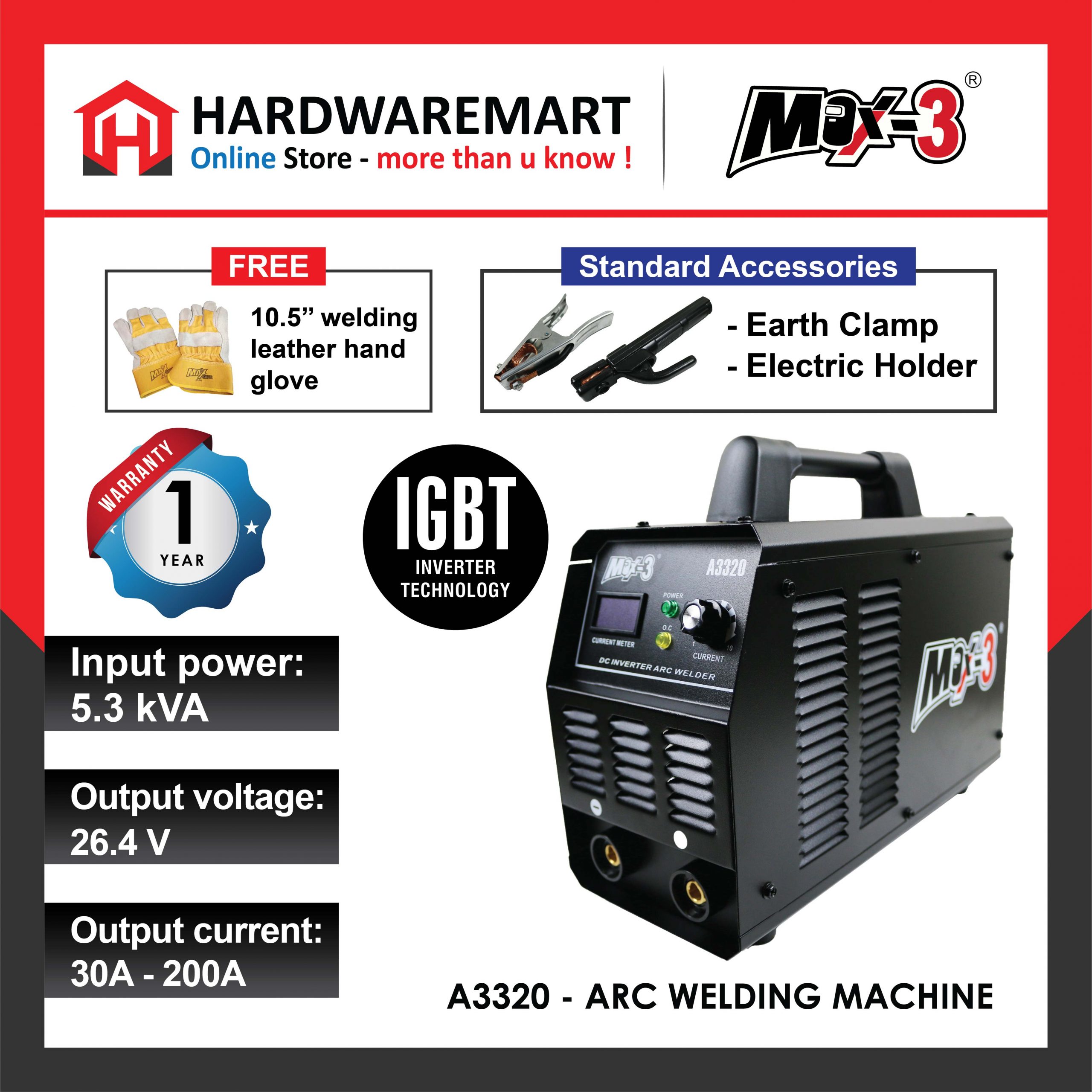 MERDEKA_PROMOTION_2022_FINAL-34_1660713557.png MAX-3 M2320 MIG WELDING MACHINE (6KVA/5.4KVA)