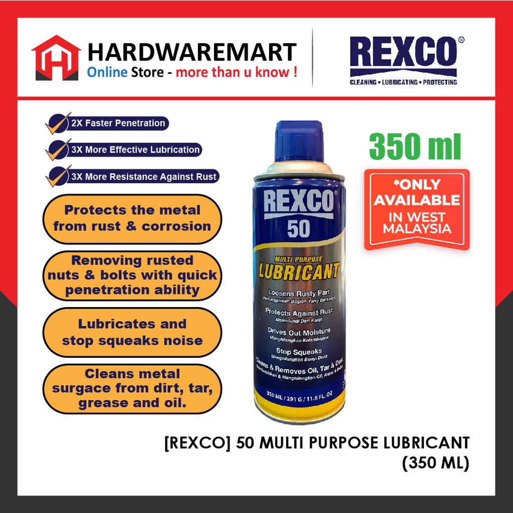 786c5fdaf53b5b7915ce8a2d278fe256.jpg REXCO 50 MULTI PURPOSE LUBRICANT SPRAY BESI 350ML