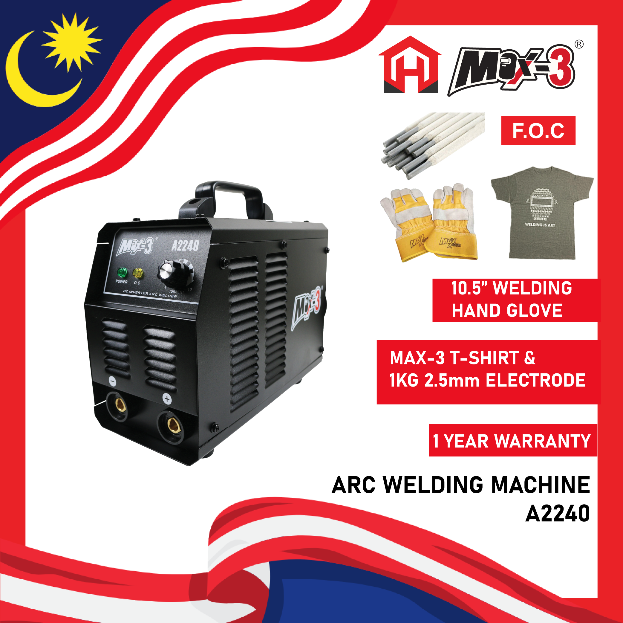 MERDEKA_PROMOTION_2022_FINAL-33_1660651475.png MAX-3 A2240 ARC WELDING MACHINE (3.8KVA)