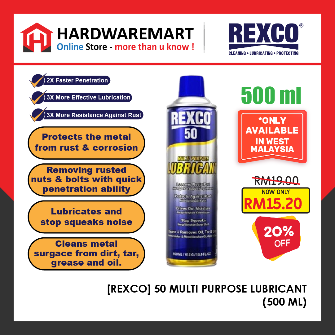 REXC5003_1_1659420362.png REXCO 50 MULTI PURPOSE LUBRICANT SPRAY BESI 500ML