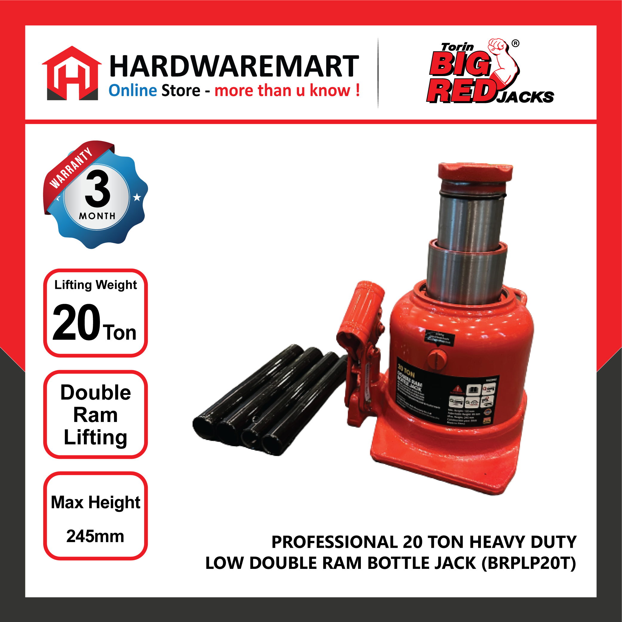 DOUBLE_RAM_JACK-01_1670399655.png BIGRED PROFESSIONAL 20 TON HEAVY DUTY LOW DOUBLE RAM BOTTLE JACK