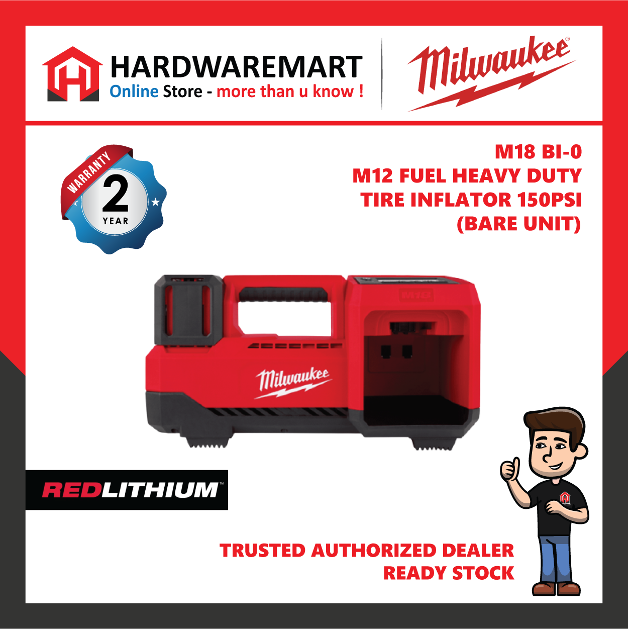 65699d9ab549e_1701420442.jpg Milwaukee M18 BI Inflator / New Mode Heavy Duty Inflator / 2023 New Model / 2 Year Warranty