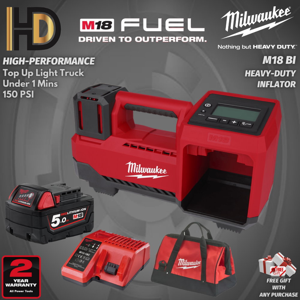 65699d9ab549e_1701420442.jpg Milwaukee M18 BI Inflator / New Mode Heavy Duty Inflator / 2023 New Model / 2 Year Warranty