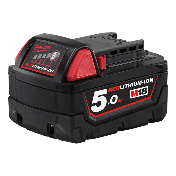 65699da19fcd7_1701420449.jpg Milwaukee M18 5.0AH Battery RED LITHIUM ION ( M18B5 )