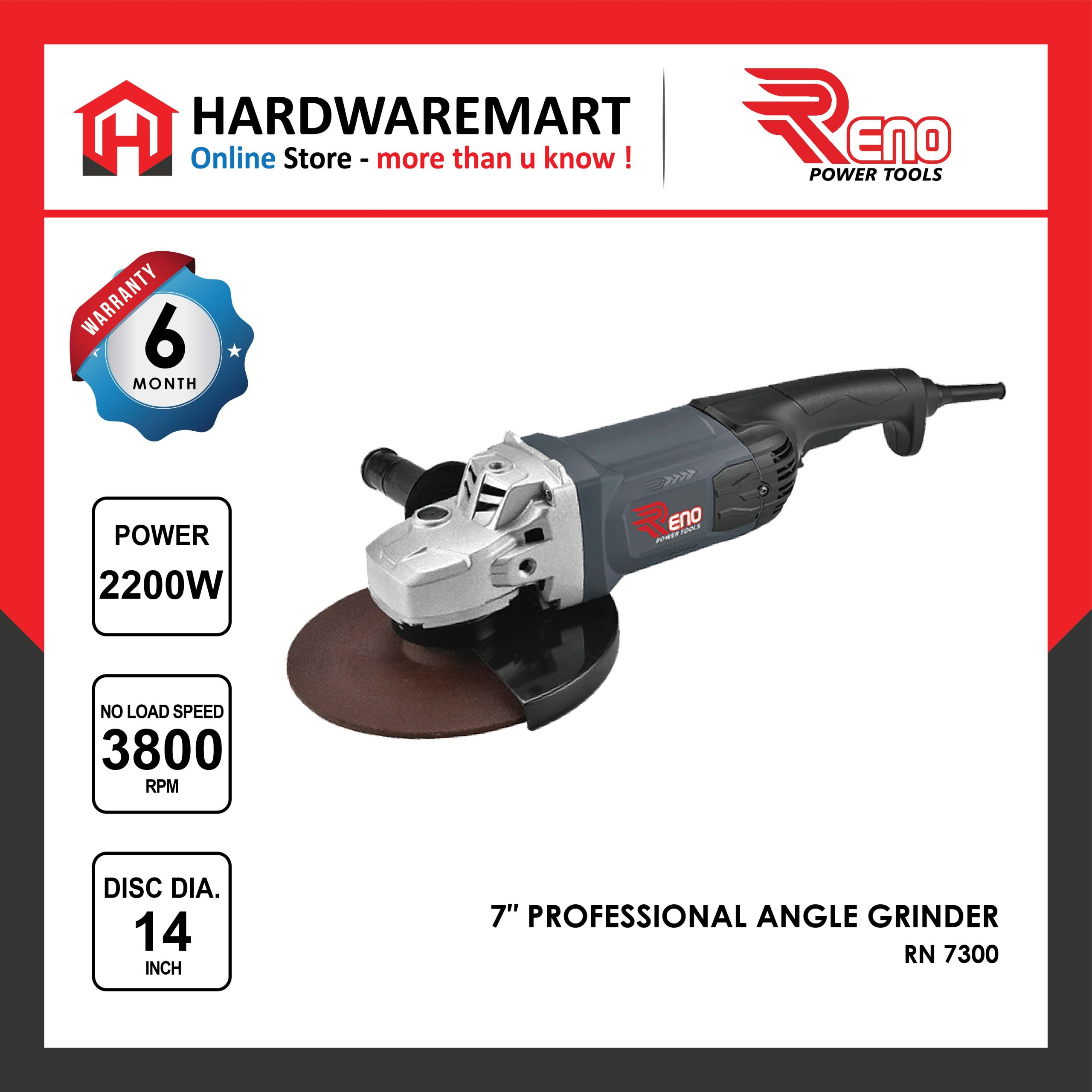 Hardwaremart RENO template-13 RENO 7" RN7300 Heavy Duty Angle Grinder Cutting Polisher Machine Mesin pengisar pemotong sudut ??????? 3000W