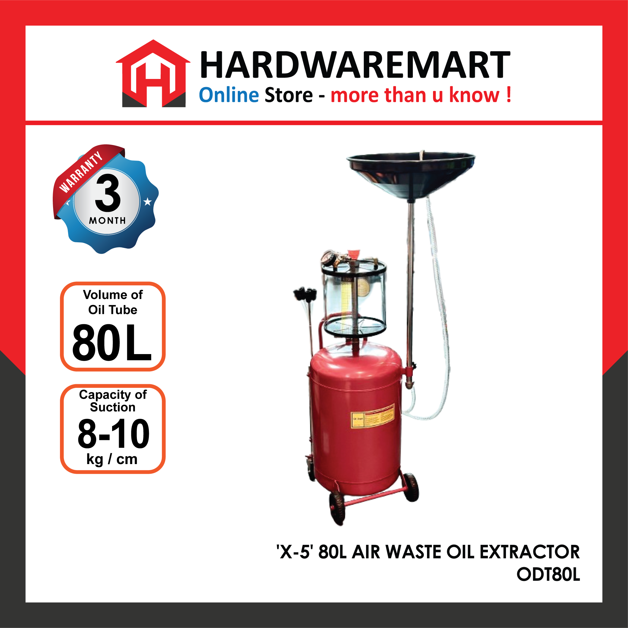 Hardwaremart_X5_template_65_1700884587.png X5 80L AIR WASTE OIL EXTRACTOR ODT80L