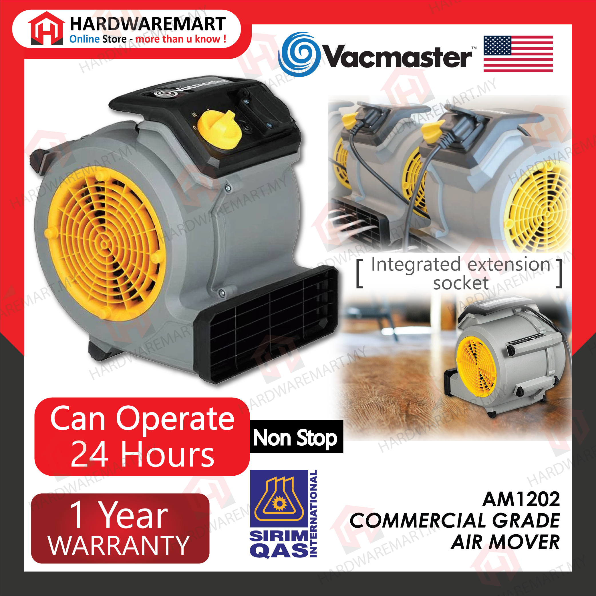 VACMASTER Commercial Floor Mini Blower 124W Air Mover Floor Blower Carpet Cooling Drying Energy Save Fast Dry penghembus udara 吹风机